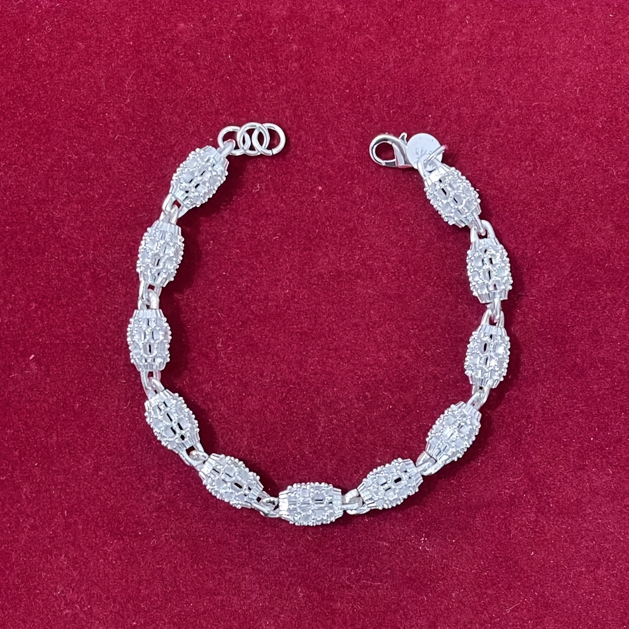 TEMU High End New 925 Sterling Silver Hollow Bracelet For Women, Elegant Rose Pattern, Cute And , Suitable For Daily Wear, Suitable For , Elegant