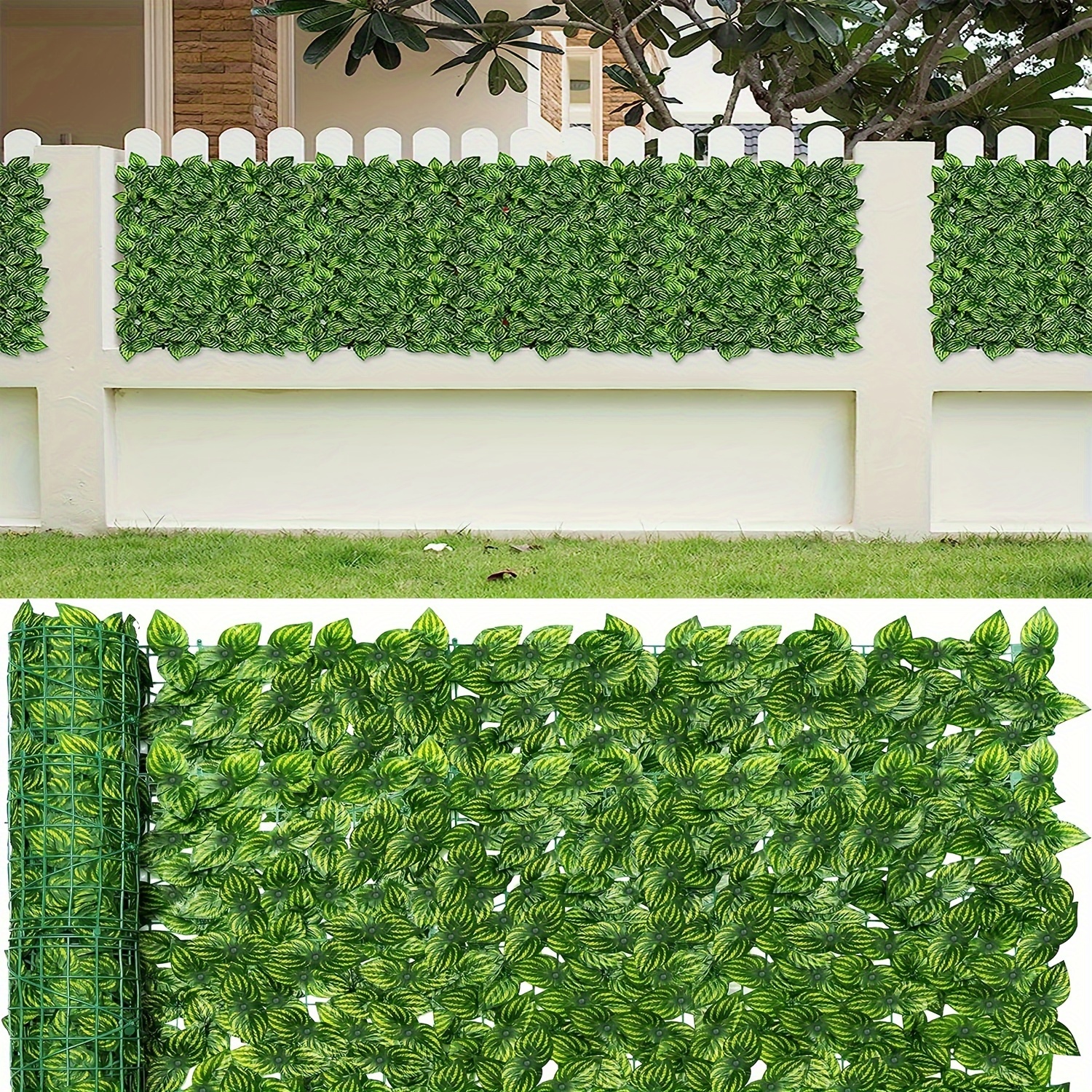  Pantalla de privacidad de hiedra sintética para ocultar la  valla exterior fea (color: tamaño: 3.3 x 26.2 ft/3.28 x 26.25 pies) :  Patio, Césped y Jardín