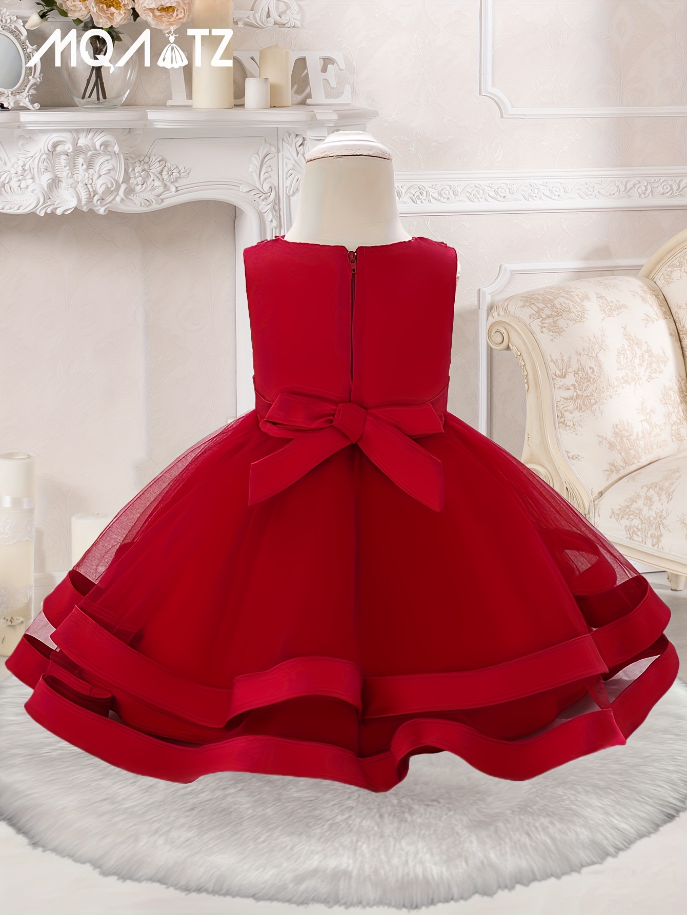 burgundy baby dress