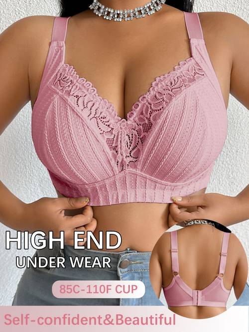 stitching plus size womens wenhaimei with underwire casual comfortable bra beautiful thin