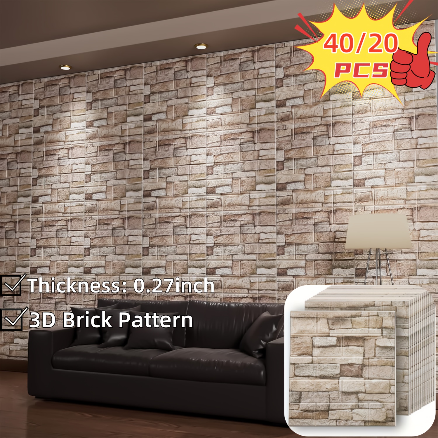 

3d Wall Panels Peel And Stick , Xpe Foam 3d Wallpaper, Brick Wall Panels For Bedroom, Stairs, Kitchen