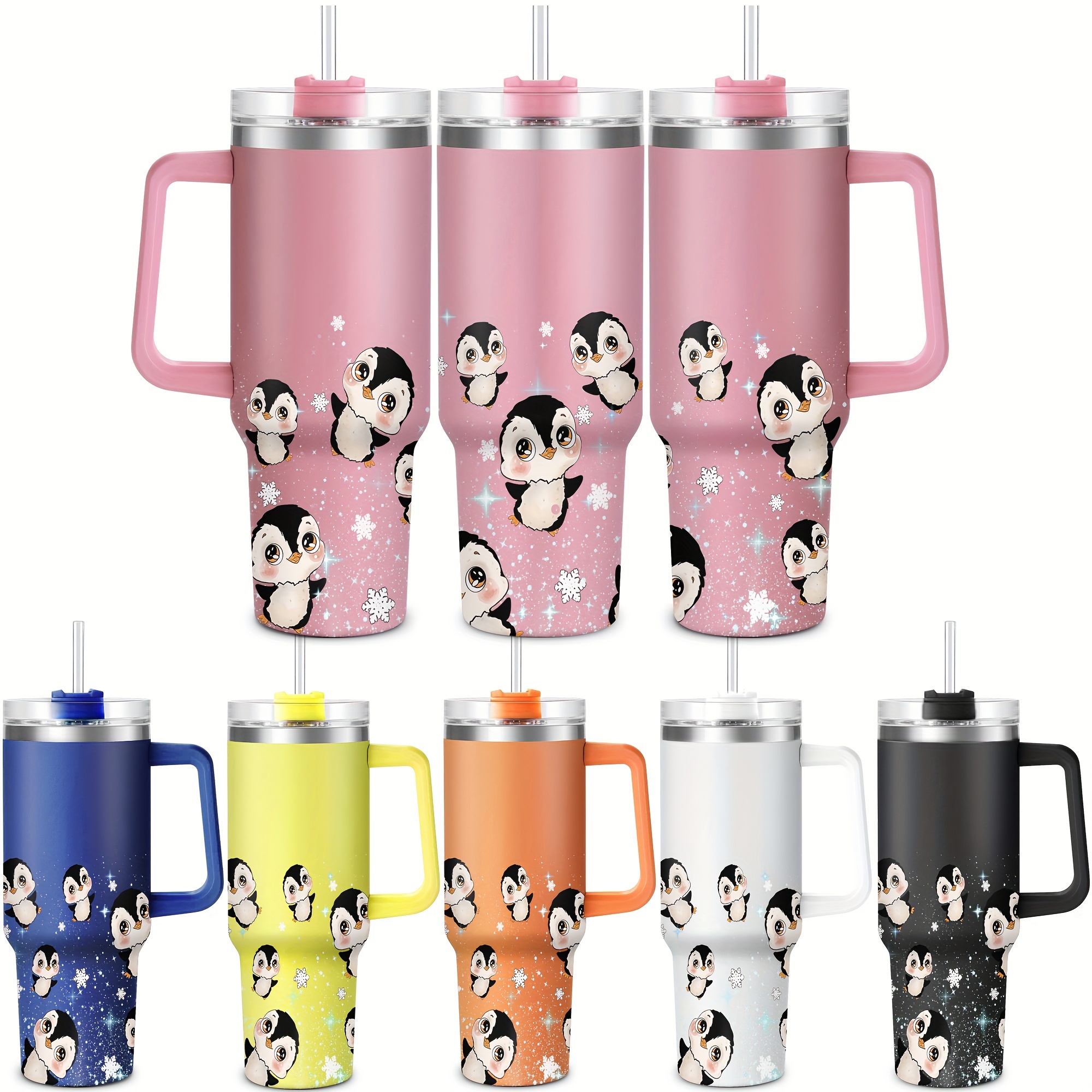 

Penguin-themed 40oz Stainless Steel Tumbler With Lid - All , Ideal Gift For Family & Friends, For Return School