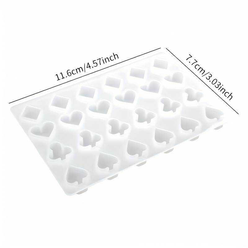 TEMU Stampo in silicone a forma di cuore per carte da poker - nere, rosse e bianche, per di candele, di cera e progetti , decorazione a tema poker,