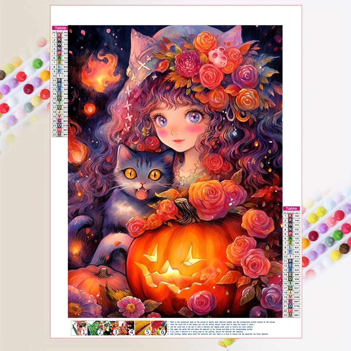1枚 30*40cm/11.8*15.7インチ 女の子 子猫 かぼちゃ ダイヤモンドアート 絵画 フルラウンド ダイヤモ - Temu Japan