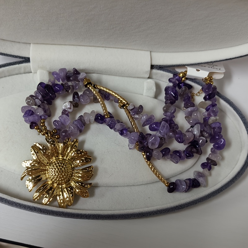 TEMU Colgante de Flor de Acero Inoxidable Vintage, Regalo de Joyería para Mujeres, Uso Diario y Ocasiones Especiales, Día de San Valentín, Acción de