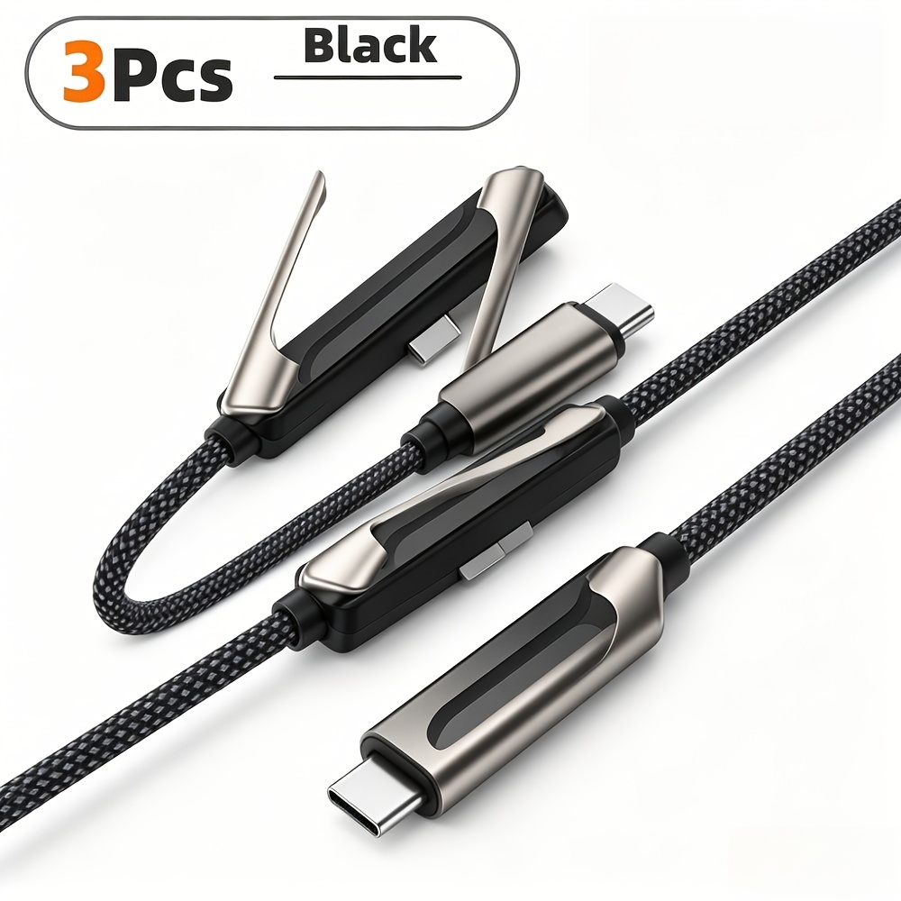 invisible holder charger cable with stand 240w super fast charging 2 in 1 fast charging cord and phone stand for gaming   travel compatible with iphone samsung type c charging cable black