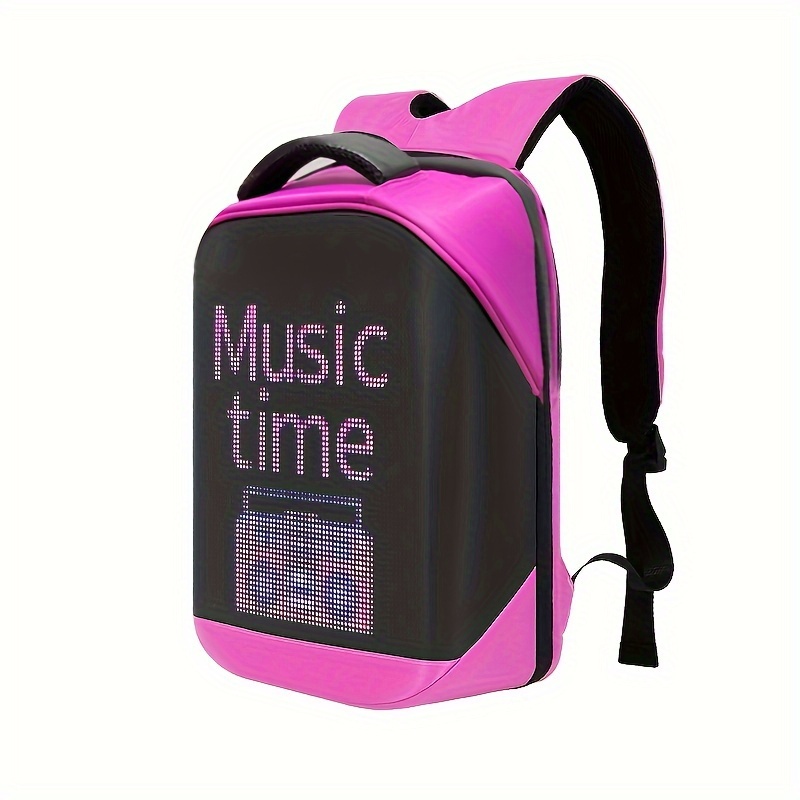 Mochila LED con pantalla iluminada WIFI luminosa multifunción bolsa  impermeable 20L 25 x 25 cm (rosa)