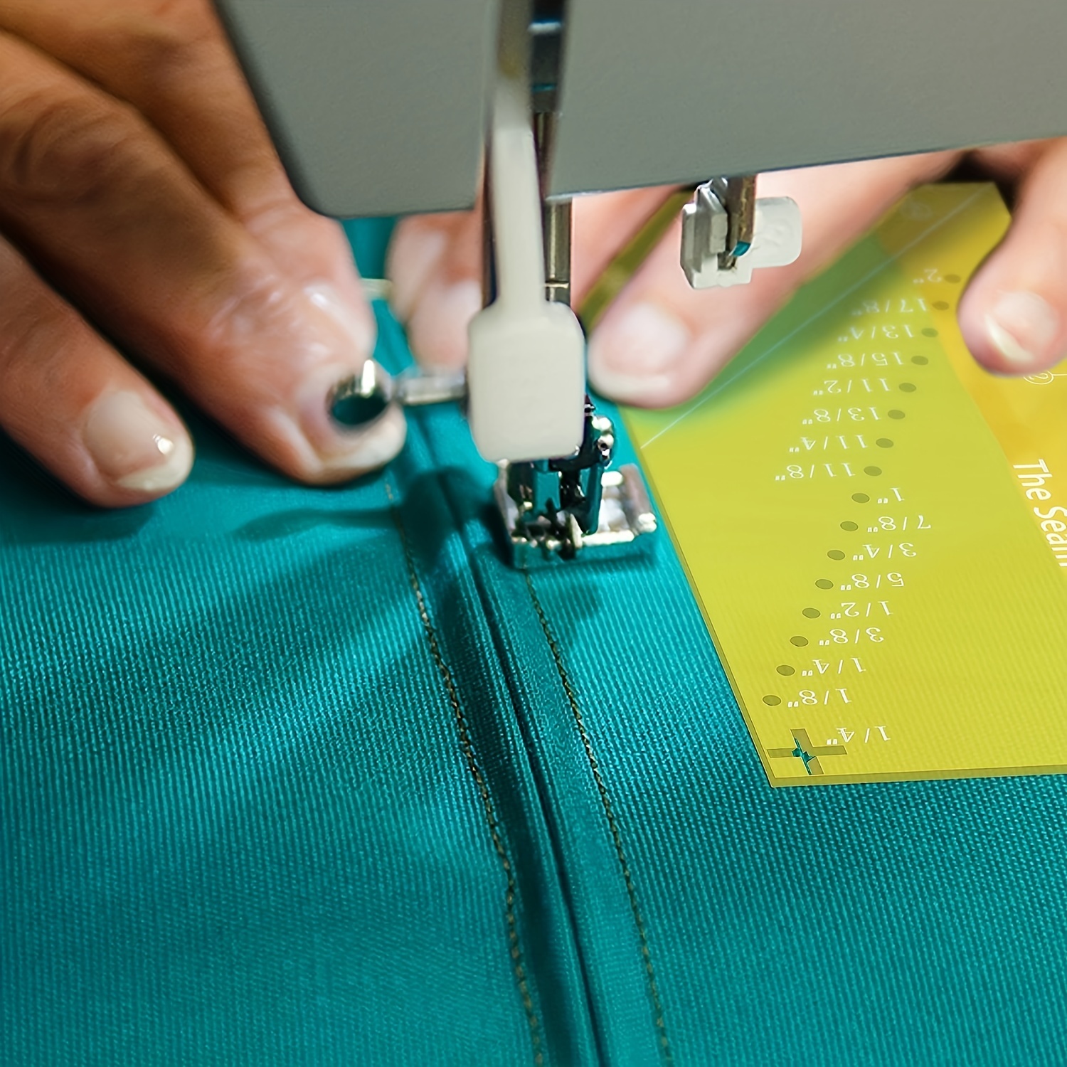 Sewing Machine Seam Guide Ruler Set With Magnetic Guides - Yellow ...