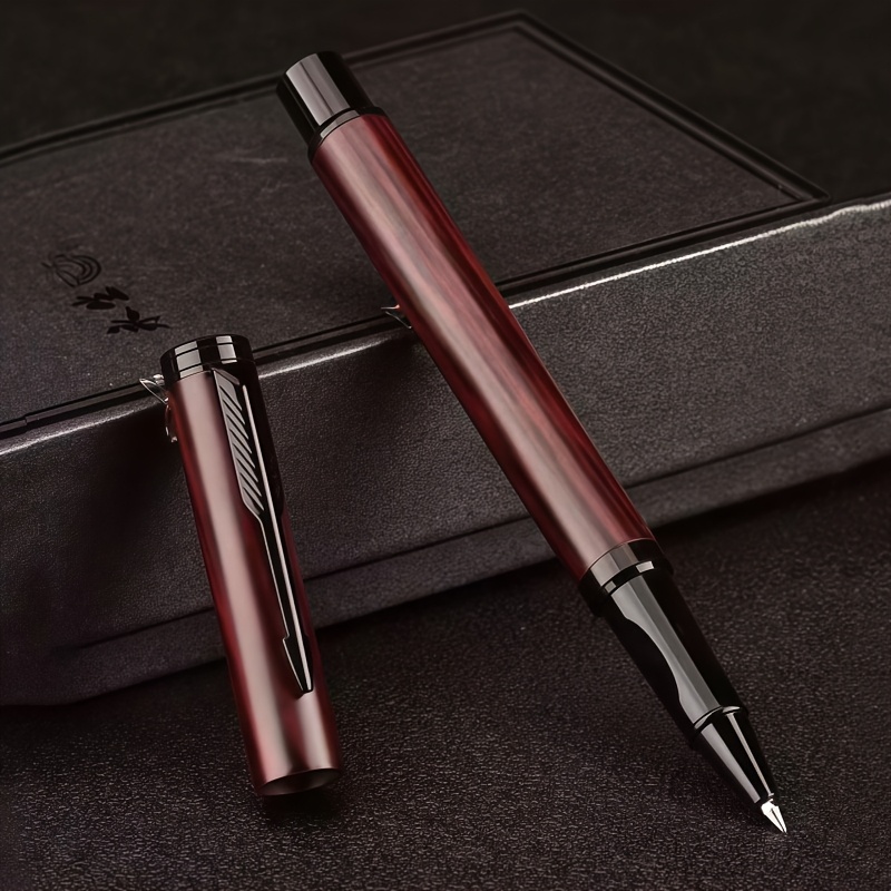Image of 1pc Metal Round Ballpoint Pen For Writing Log Notes And , Luxury Pen Suitable For Men's Women Writers Christmas Graduation Gift, 0.5mm Black Refill