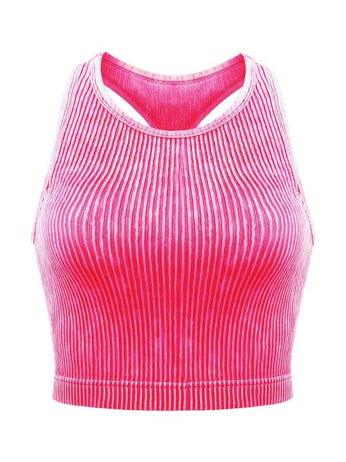 1pc womens vintage washed ribbed top high sleeveless cami with tie dye pattern breathable fabric for s casual wear curvy plus tops everyday retro style stretchy material trendy camisole soft texture women