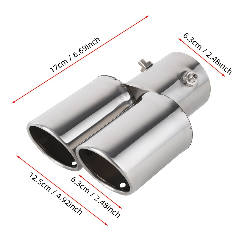 TEMU Car Dual Exhaust Tip, 2.5