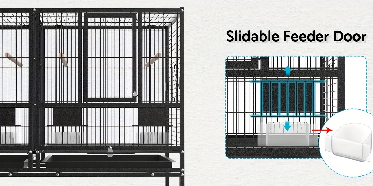     large bird cage 106 5x95x45cm 4 perches aviary parrot budgie stand alone wheels w brake Product details 1