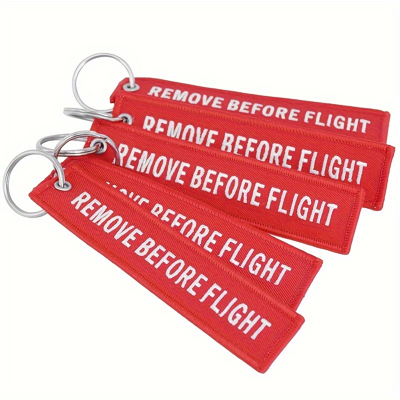 5pcs -sided Embroidered Keychains Remove Before /remove Before Flight