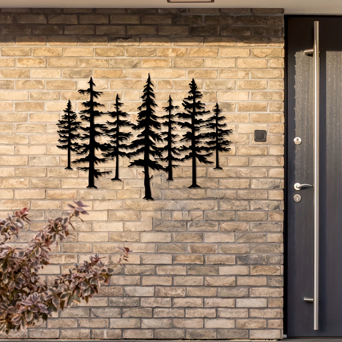 

Art Deco Metal Pine Tree Wall Sculpture - Thanksgiving Home Decor, Nature-inspired Forest Landscape Wall Hanging, Home Office Wall Mount Metal Art, Outdoor Garden Sign, Housewarming Gift - 1pc