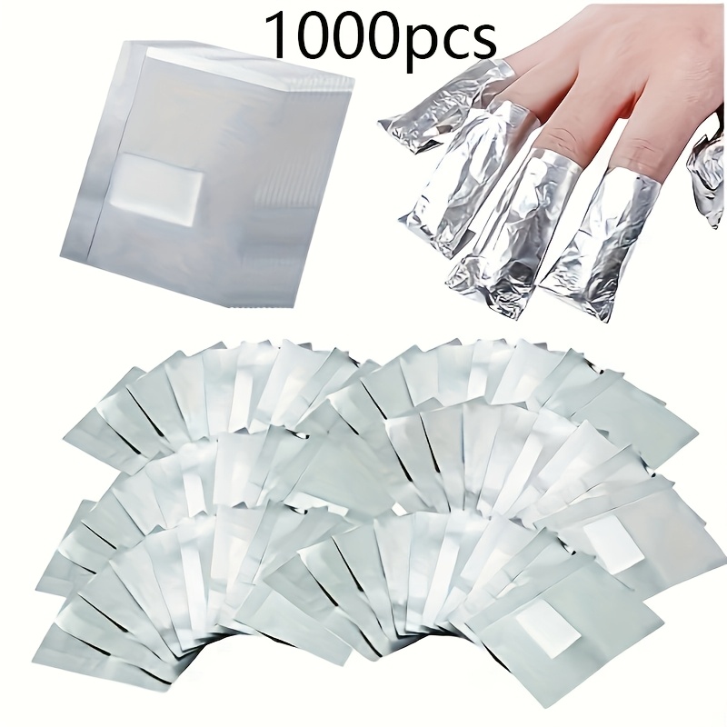 TEMU 1000pcs Nail Art Tools: Nail Polish Remover Foil, Aluminum Foil, Nail Polish Remover Pads, Nail Polish Remover Foil Aid, No Nail Polish Remover