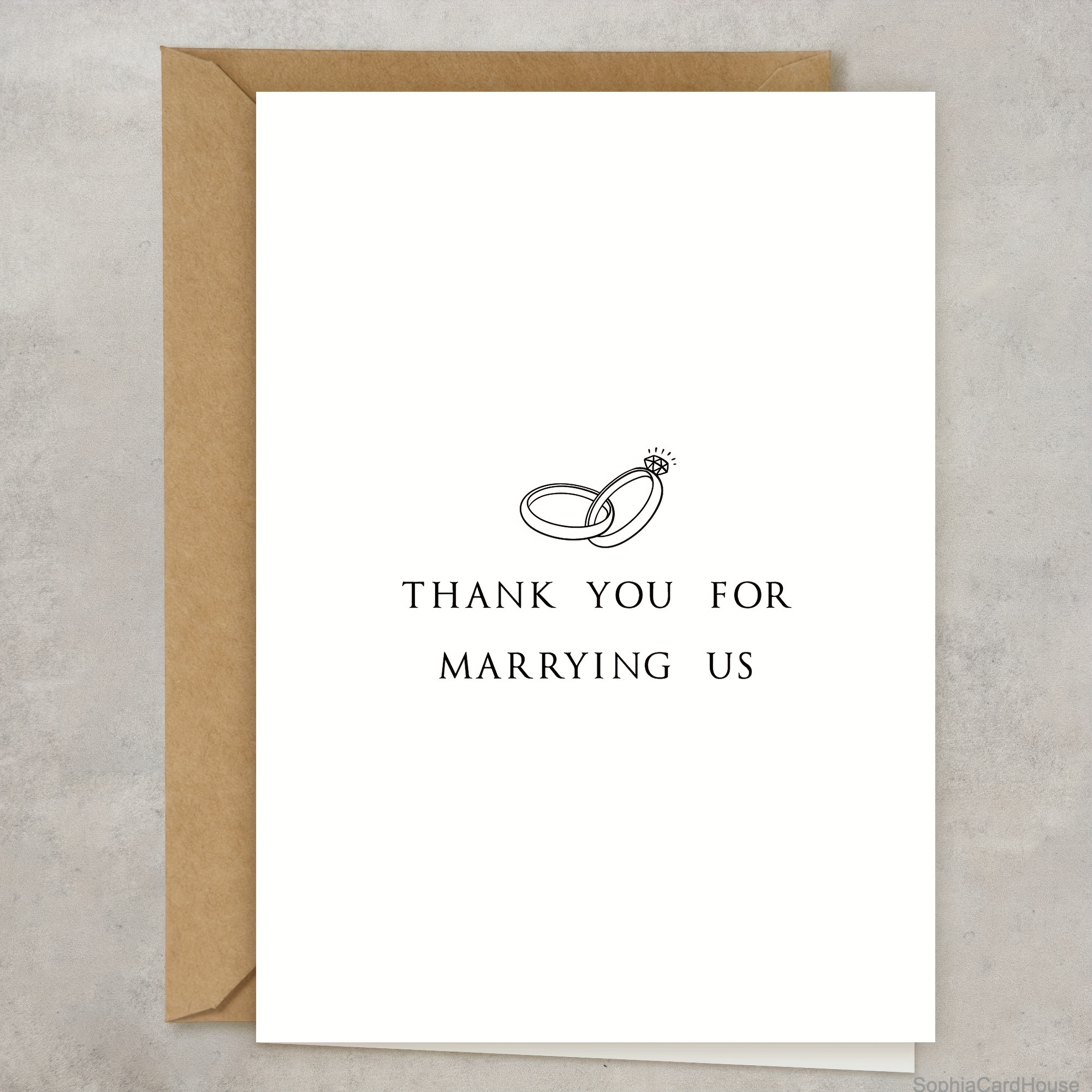 

1pc Wedding Officiant Appreciation Card - Thank You For Us - Gratitude Note For Service, Elegant Acknowledgment, English Language Greeting Card For Any Recipient