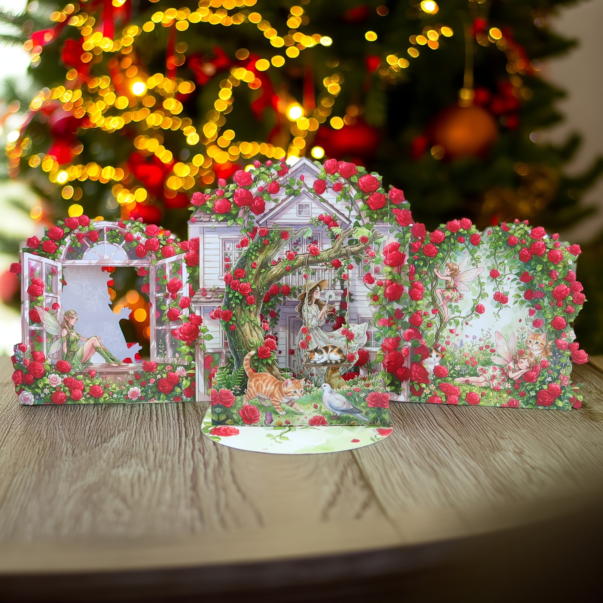 TEMU Fantasy 3d Pop-up Greeting Card | Tale Theme Romantic Card | Birthday/anniversary/holiday Universal Gift Card (with Envelope), Warm Atmosphere,