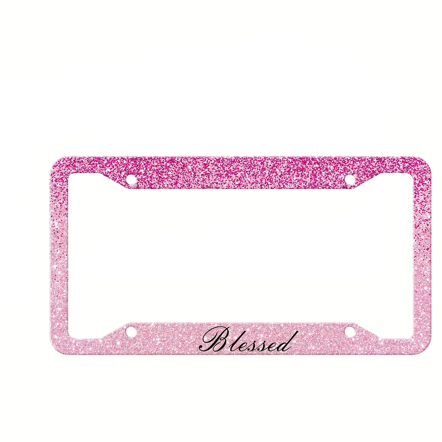 TEMU 2d License Plate Frame - 1pc/ 2pcs Gradient Pink Women's Aluminum License Plate Frame, Rust-proof Aluminum License Plate Cover Decoration With