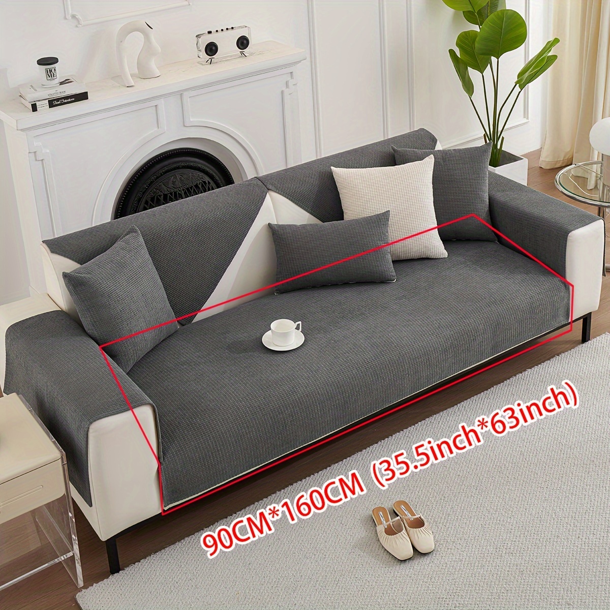 1pc Of Corn Velvet Sofa Cushion, Suitable For , Cat Scratch Resistant, Pet Friendly, Non-slip,, Backrest Cushion, Armrest Cushion, Pillowcase