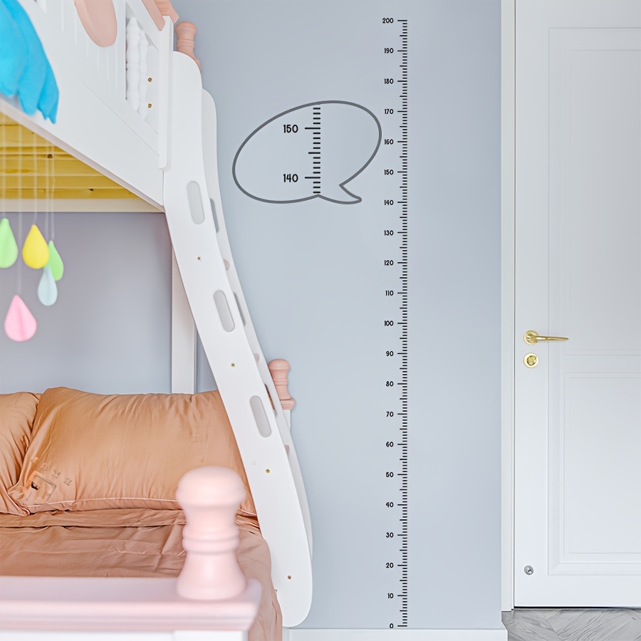 Image of Black Height Measurement Wall Sticker For Kids Room, Bedroom, Living Room, Nursery, Home Decoration, Self-adhesive Pvc,school Decoration,school Decor