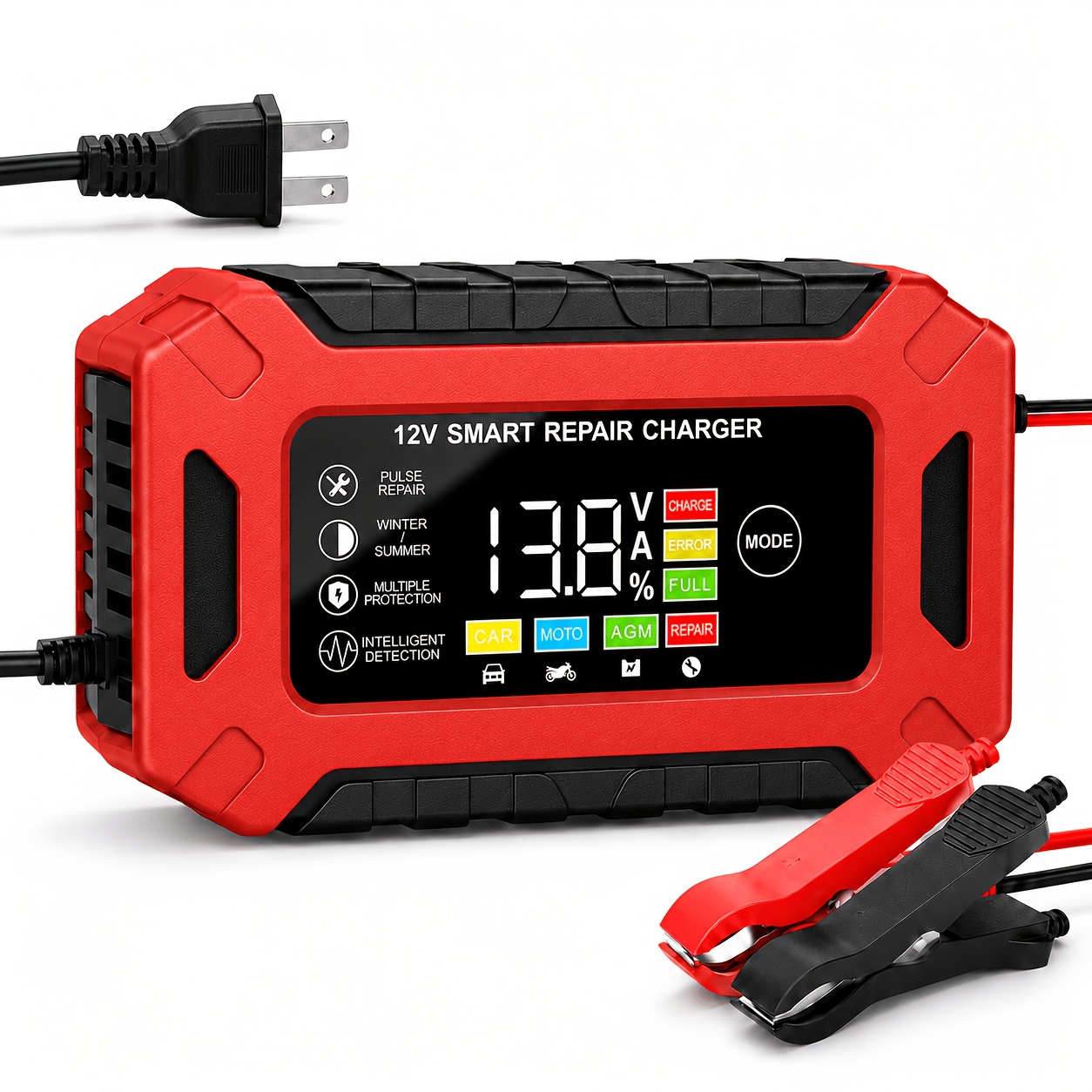 item picture [Cardivek Car Battery Charger 12V 6A]For Car, Truck, Motorcycle, Lawn Mover, And Marine - Maintain And Extends Battery's Life. Flame Retardand Material And Desulfator with Temperature Conpensation, Open in new tab.