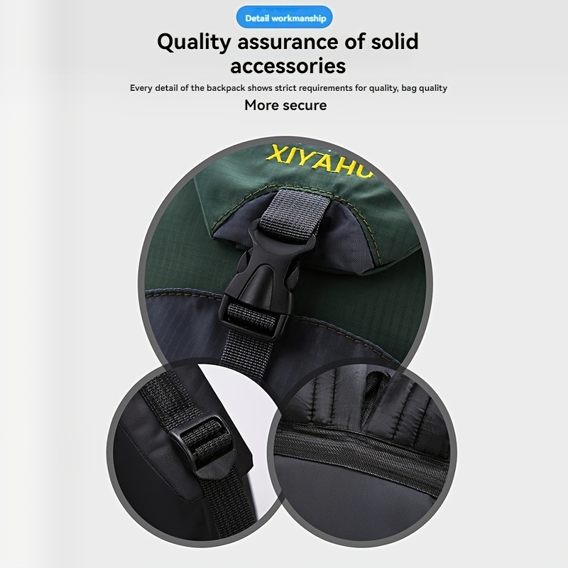 XTIAO 70L High-Capacity Backpack - Lightweight, Durable Nylon Sports Bag with Adjustable Straps, Multiple Compartments for Hiking, Camping & Outdoor Adventures - Available in Black, Green, Red, Backpack for Travel