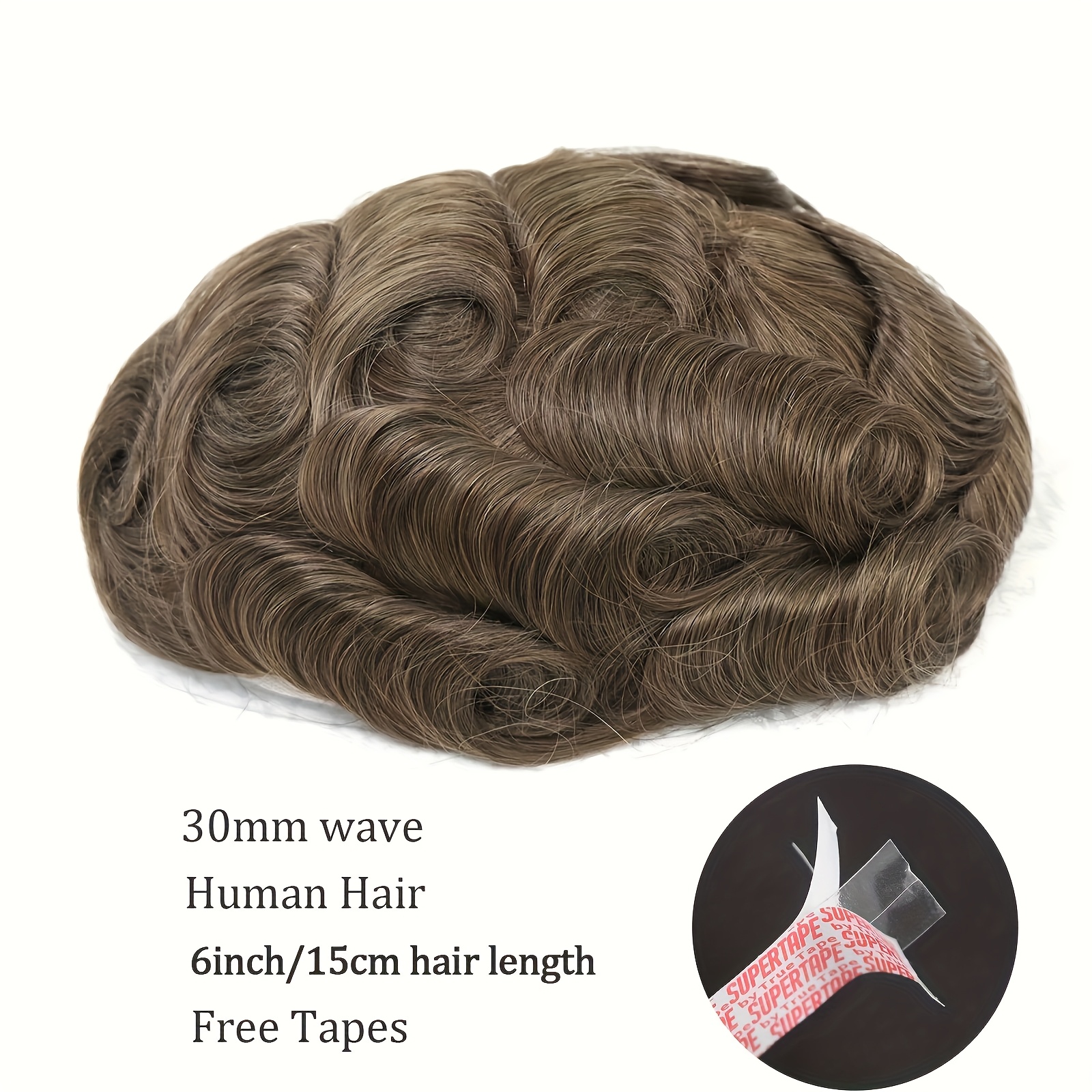 mens 8x10 human hair wig system handmade pu base capillary  display picture 3