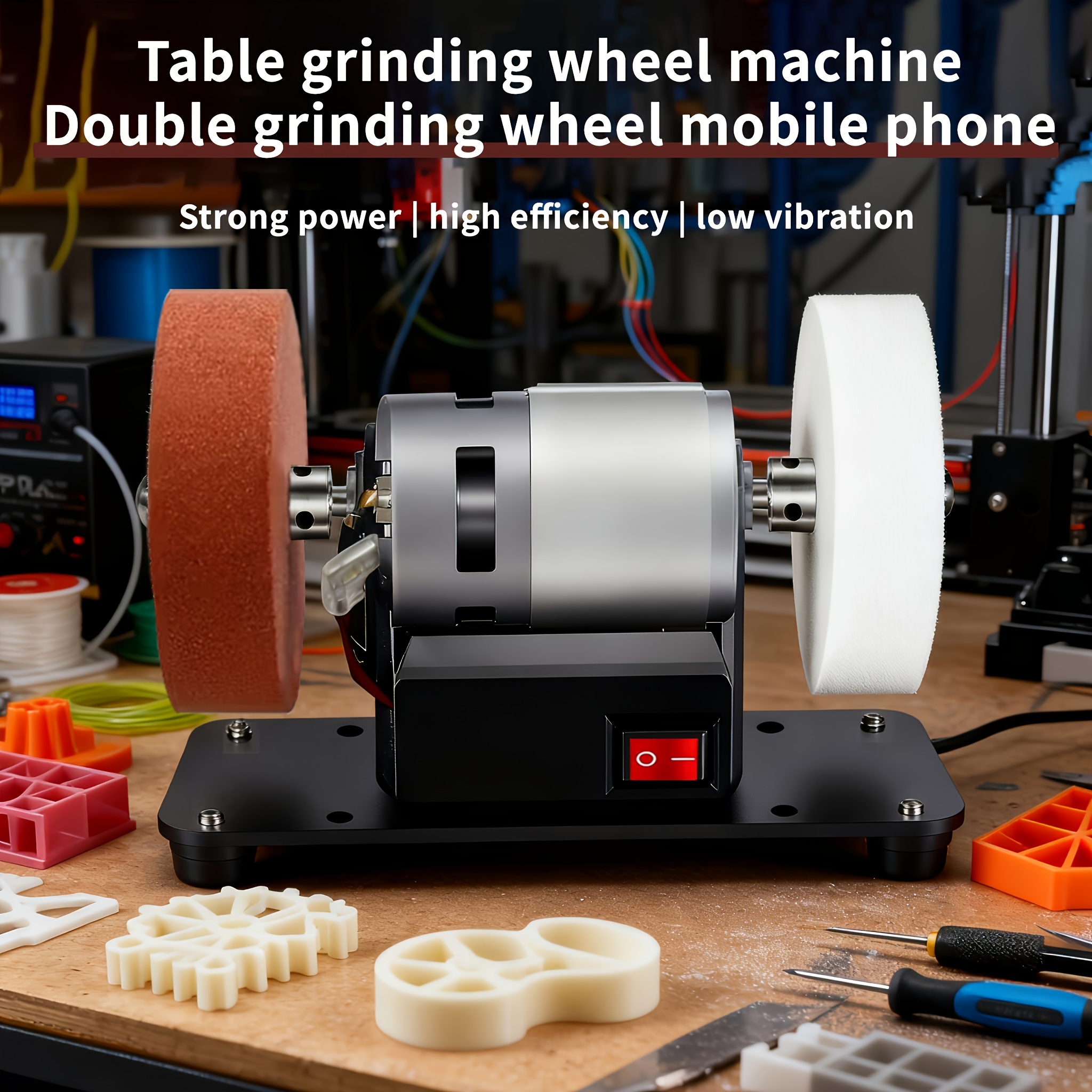 Mini Electric Drum Sander with Variable Speed-Compact Knife Sharpener And Polisher for Knife Making, Woodworking And Metalworking, And Crafts