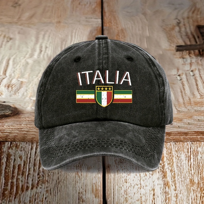 

Vintage Italia Embroidered Baseball Cap, Washed Distressed Cotton Hat, Adjustable Sports Outdoor Cap, Perfect Gift Idea