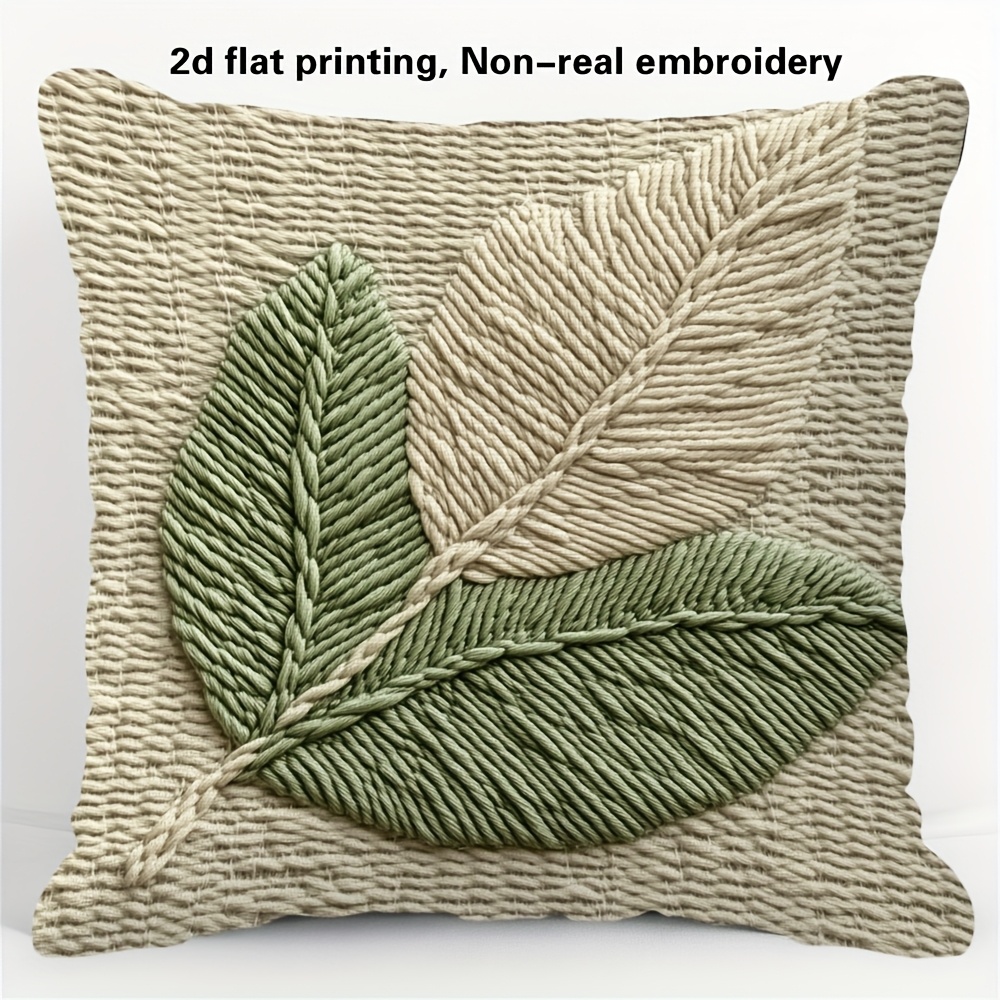 TEMU 1pc Tropical Leaf Print Pillowcase Suitable For Weddings, Anniversaries & - Double-sided Palm Monstera Banana Leaf Bedding, Zipper Closure,