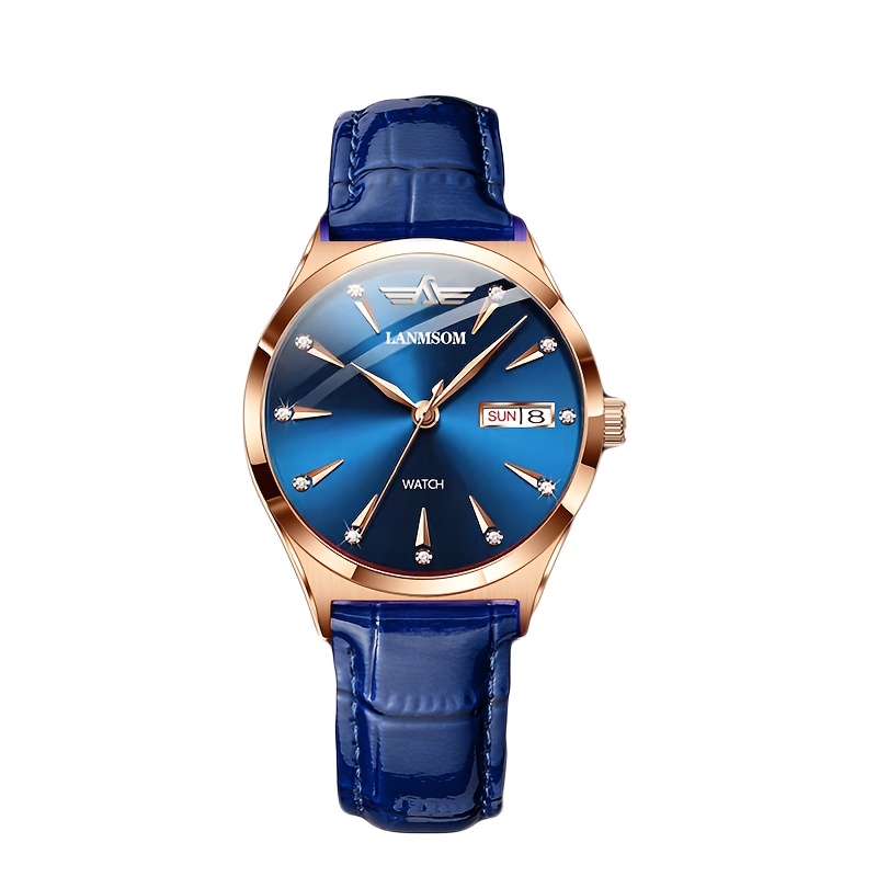 1 Nieuwe Stijlvolle en Casual PU-leren Trendy, Elegante, Verfijnde, Simpele en Veelzijdige Zakelijke Dameshorloge met Quartz. Toont Weekdag, Datum en is een Ideale Cadeaukeuze voor Verjaardagen, Feestdagen, Jubilea, of als Cadeau voor Jezelf, Familie, Geliefden of Vrienden