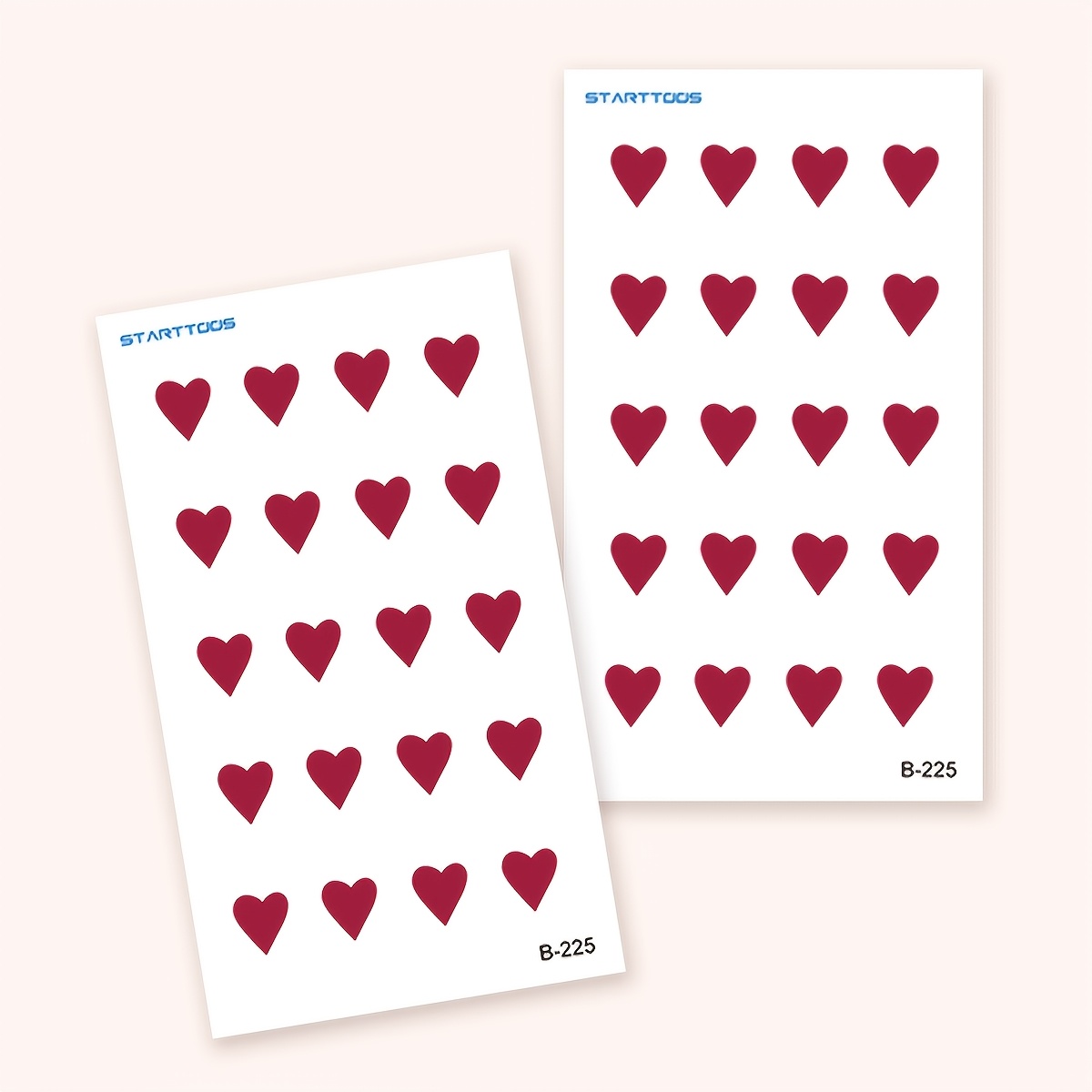 2pcs Red Heart Pattern Y2k Style Festival Gift Temporary Waterproof Tattoo Stickers For Fingers, Ear Post, Shoulder, Neck, Collarbone, Back, Small Parts Of The Body