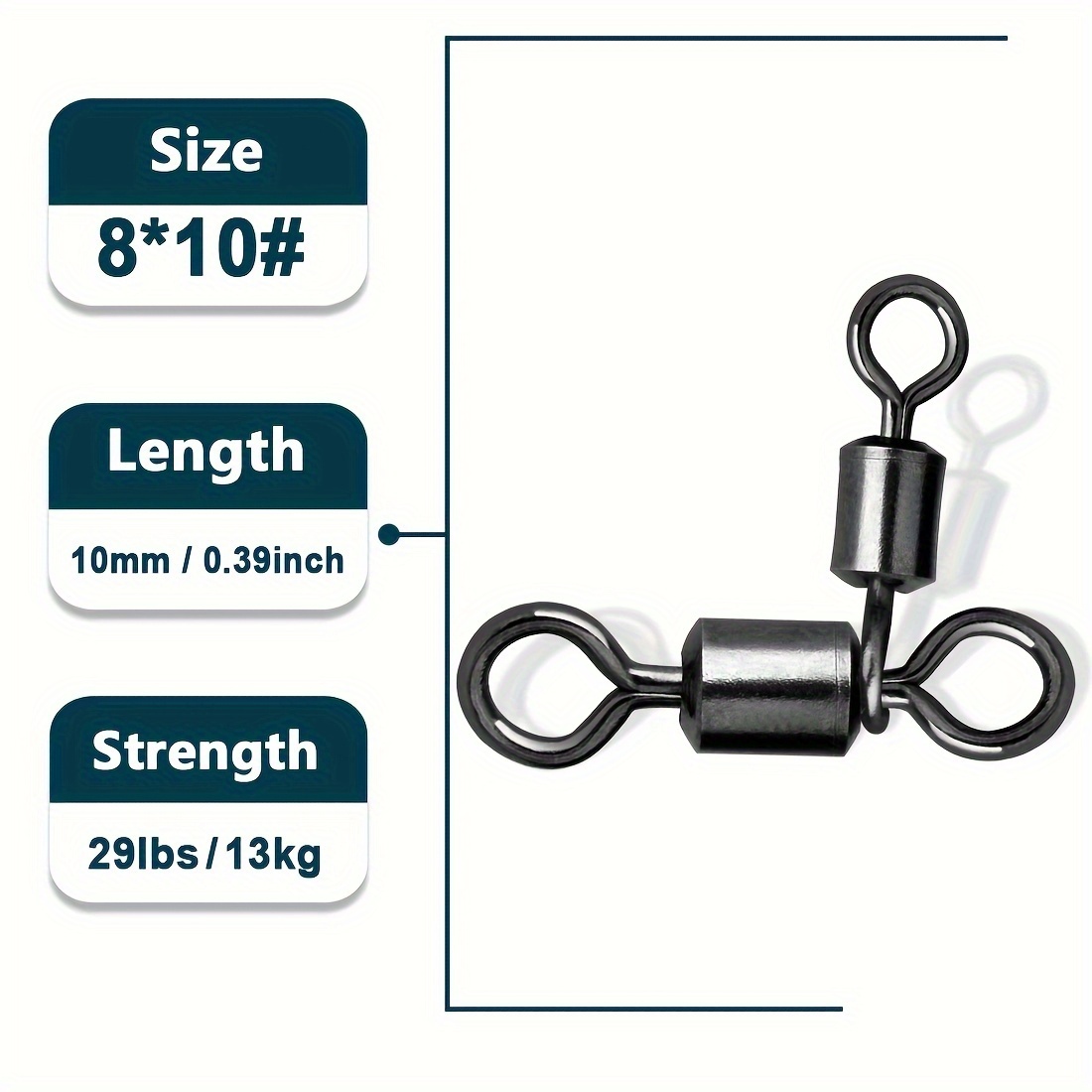 TEMU 9km 25pcs Triangle Joint Rolling Swivels 3 Way Swivels For Fishing Of Medium-sized Fish