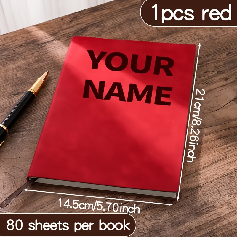 TEMU Customized Personalized Engraved Pu Notebooks, Business Notebooks, High-end Notebooks, For Family, , Colleagues, And School Supplies