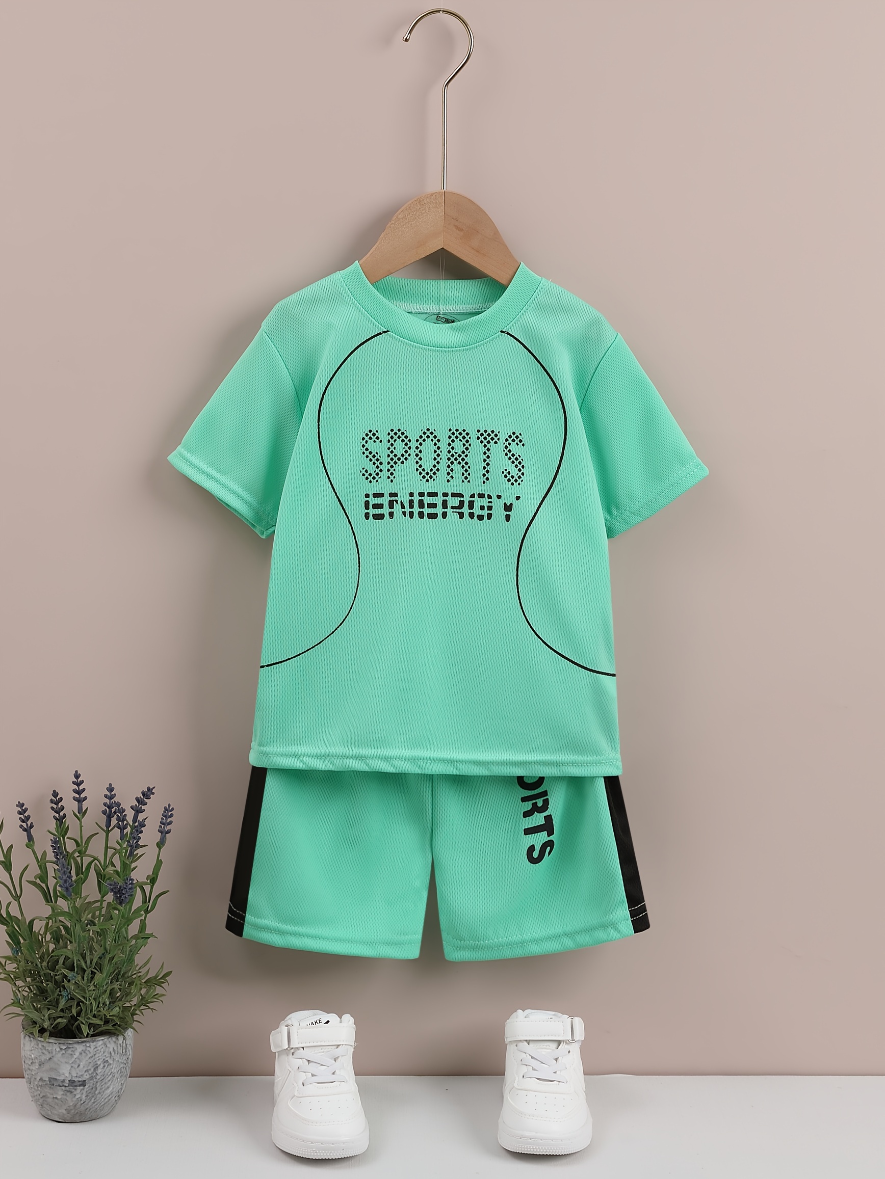 piezas ropa deportiva niños conjunto camiseta corta Temu Ecuador - Main Image