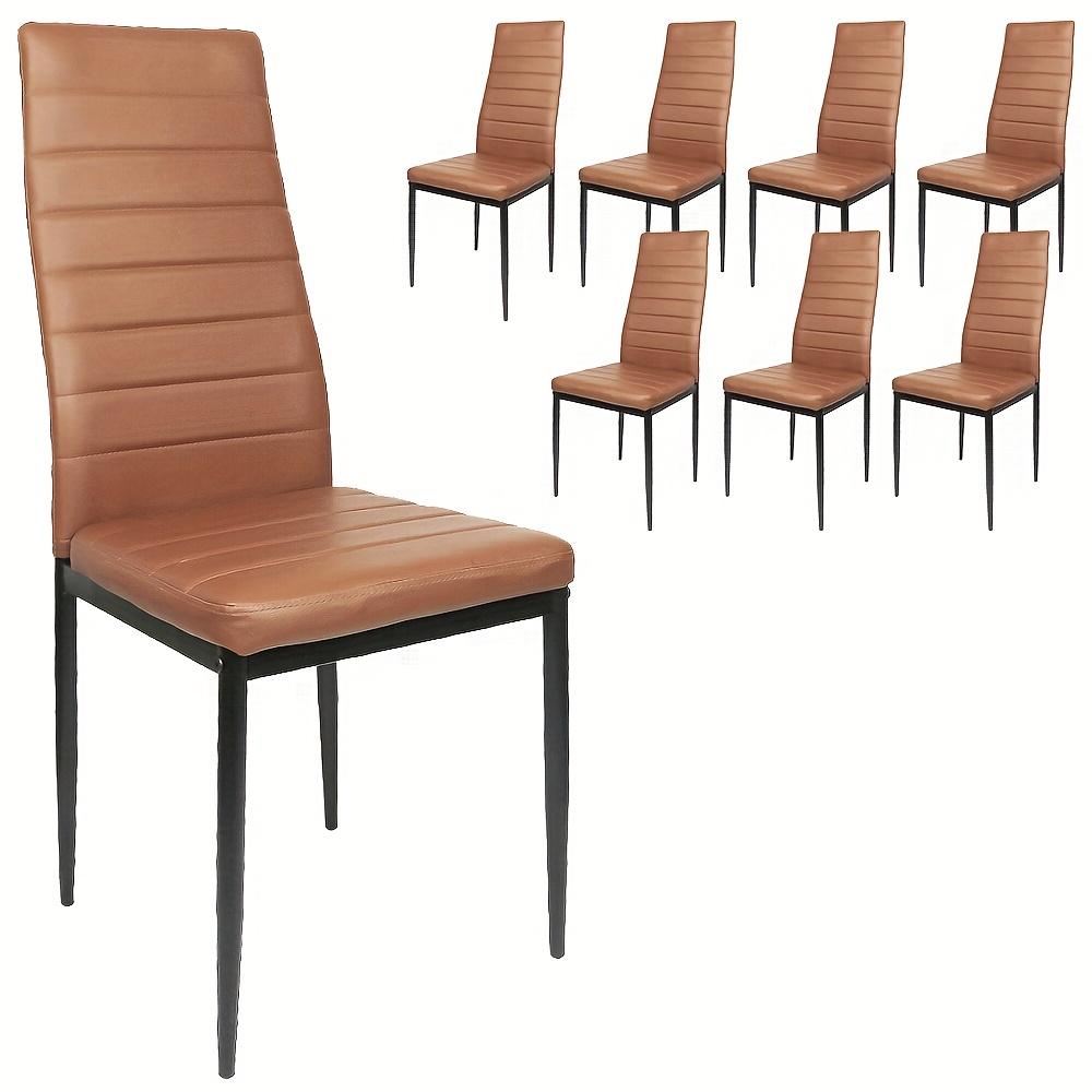 8-pack Pu Padded Chairs - Commercial Grade High Back Dining Chairs For Restaurant, Event And Kitchen | Easy Clean And Scratch Resistant