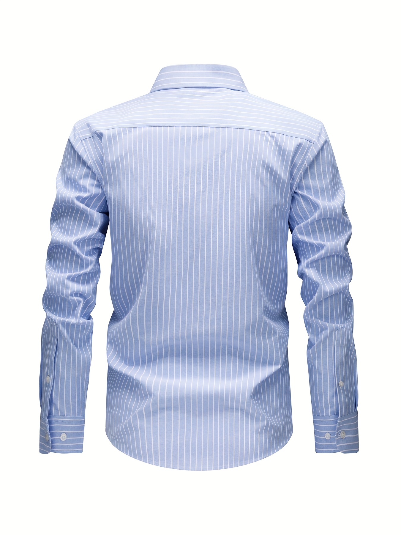 Oxford Shirts, Men'S Casual Stylish Long Sleeves, Business Loose Shirts, Button- Striped Dress Shirts, Long-Sleeve Collared Office Work Shirts with Fine Stripes, Perfect for Casual Outings And Streetwear