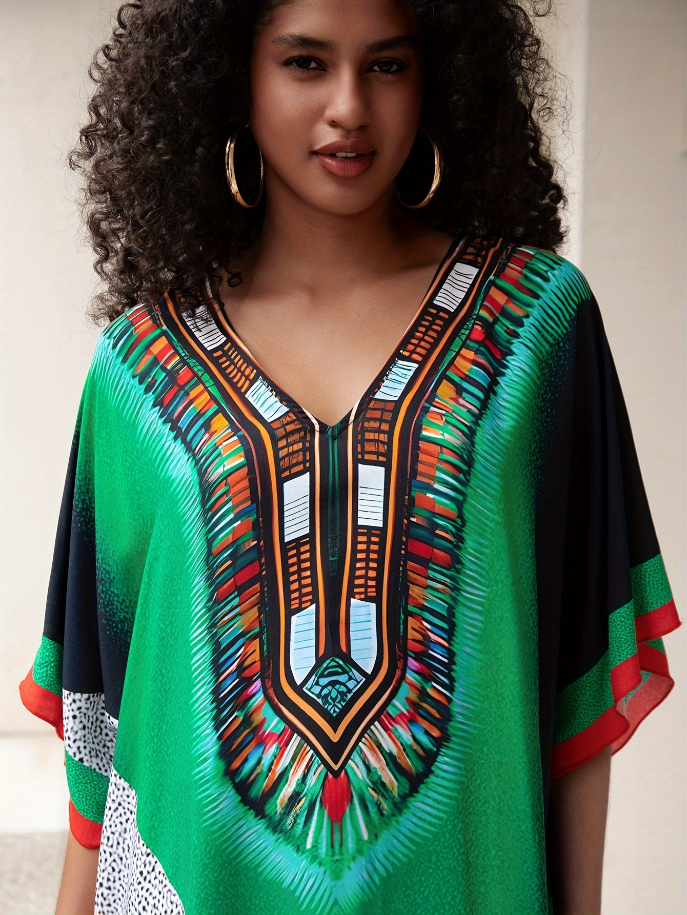 Caftan Dress Plus Size Boho Beach Cover Up