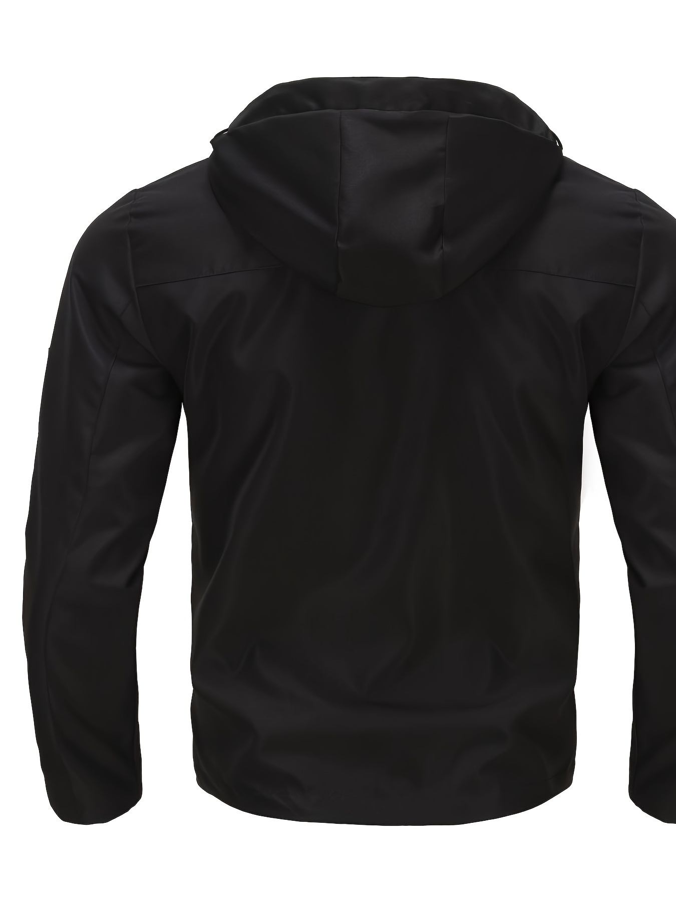 黒 フード付きジップアップジャケット 2025 メンズ カジュアル フード付きジップアップジャケット 軽量