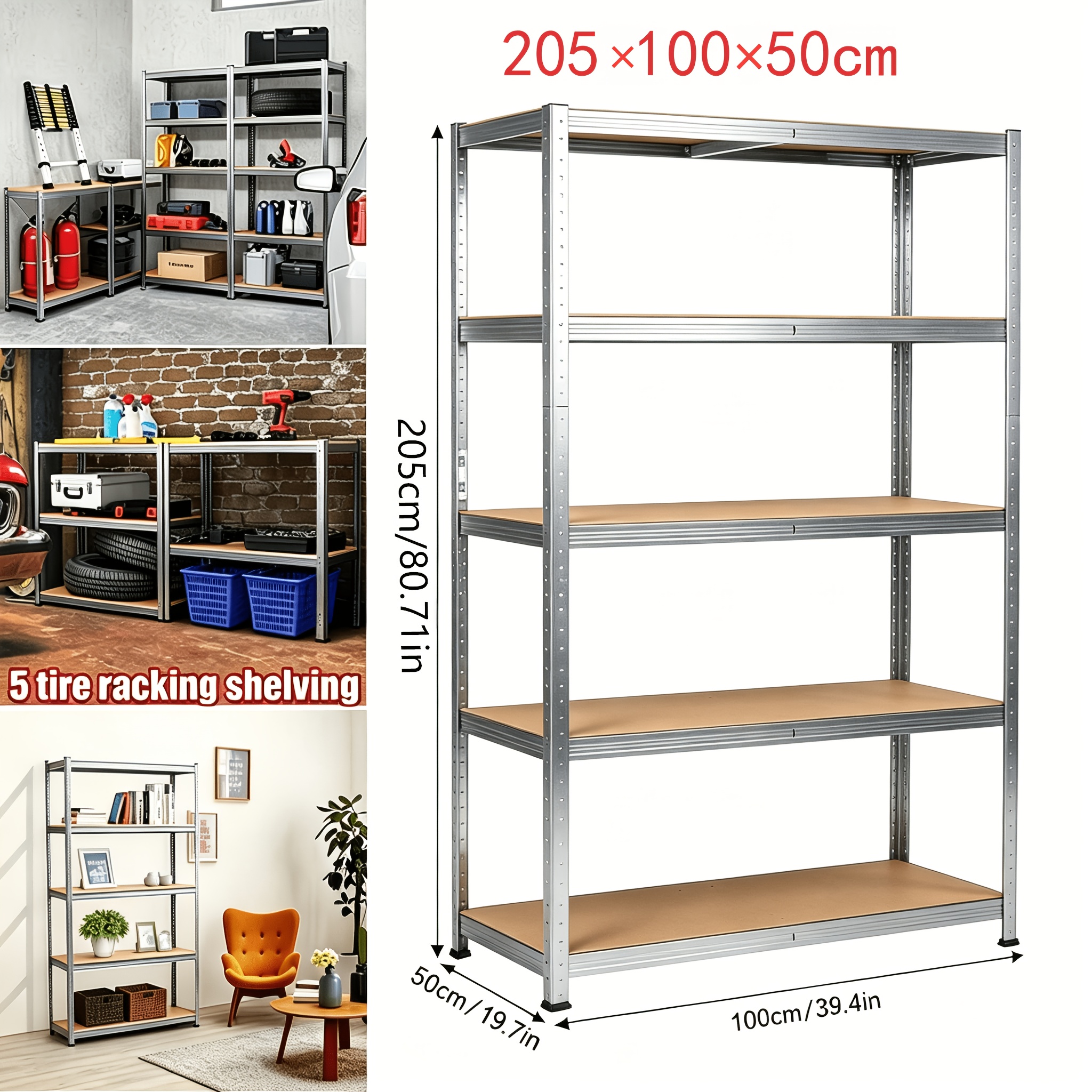 TEMU A Heavy-duty Adjustable Shelving Unit, Ideal For Basement Storage, , , Basements, And Pantry Storage Rooms. Perfectly Storage Needs. Screw-. A
