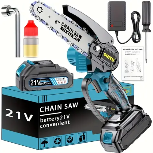 mini chainsaw cordless lightweight portable handheld electric tree cutter with splash lock rechargeable battery and safe trimming for quick cutting of tree branches courtyard household and for man pruning