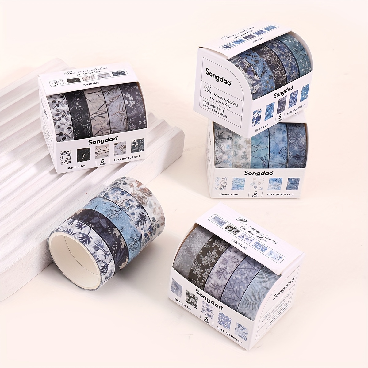 

Ensemble de 5 Washi Paysage SENGDAOI - Imprimé Végétal pour Décorer Cartes, Enveloppes & Journaux, Cadeau Idéal pour les Passionnés de Loisirs Créatifs