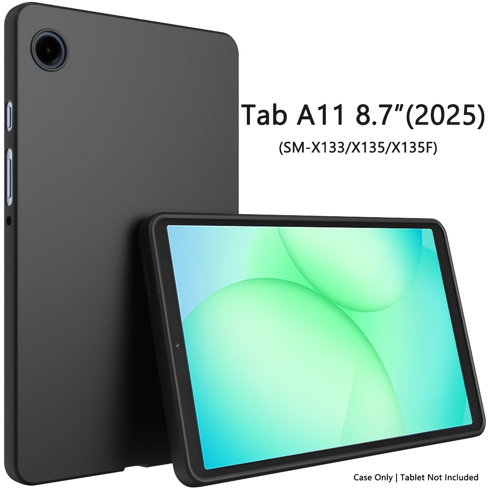 item picture for samsung tab 2025 8 7 case compatible models   x133 x135 x135f made of soft tpu material lightweight scratch resistant protective cover black for daily use durable protection   scratch resistant for tech
