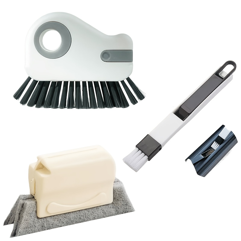 TEMU 3pcs 2-in-1 Window Brush And Crevice Brush Cleaning Home Dead Angle Artifact, Making Cleaning Faster