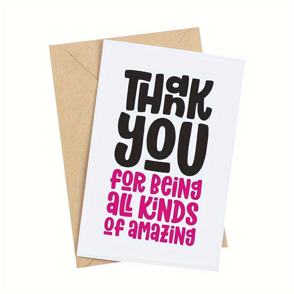 

1pc, Thank You Greeting Card, Thank You For All Of Amazing, Fashion Greeting Card, Interesting Card -with Envelope