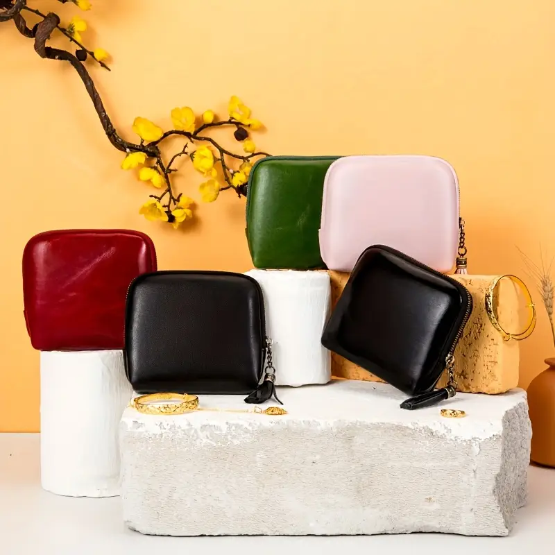 luxury womens genuine leather jewelry organizer pouch with tassel zipper vintage style multi layer travel makeup case for rings pendants lightweight portable compact bag in details 0