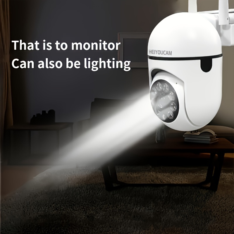 2 PCS Ease Life APP Caméra intelligente Wifi d'intérieur 1080p haute définition, connexion sans fil, objectif haute définition, rotation/zoom à 360°, vision nocturne couleur, audio bidirectionnel, suivi et détection de mouvement de la sécurité intérieure, avec projecteurs et sirènes
