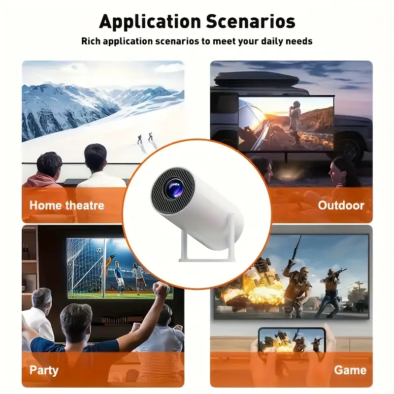 definition projector built in 11 with wifi wireless 5 0 function high fidelity speaker without external connection support high definition 1080p 4k video resolution clear and vibrant colors full screen projection 270 flexible projection angle suitable for camping home theater office display and a for gifts details 2