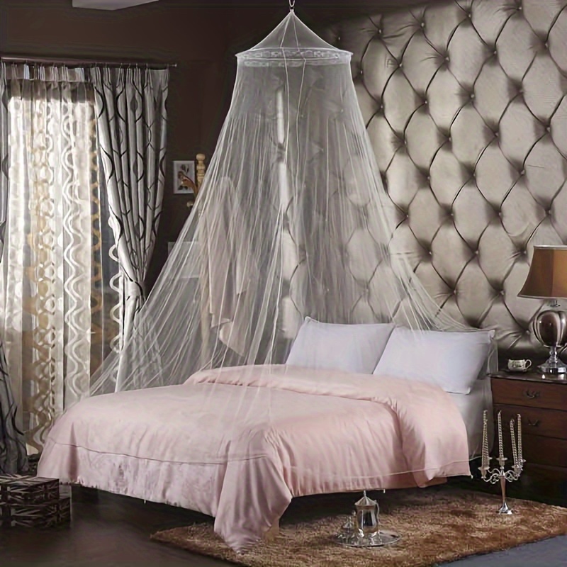 1pc, Dome Net For Bedroom, Lace Top And Door, Bed Canopy, Suitable For Single, Double, And Queen Beds, Bedroom Decor