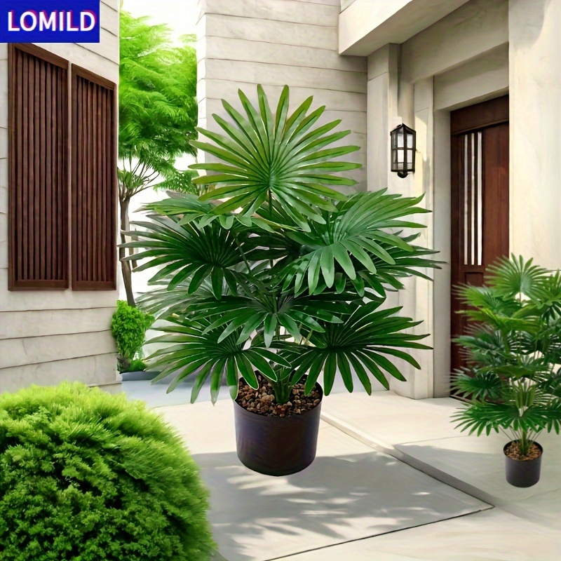 

Lomild Lifelike Green Plant - Large Faux Palm Tree In Pot, Decor, Wedding & Engagement Accent